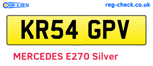 KR54GPV are the vehicle registration plates.