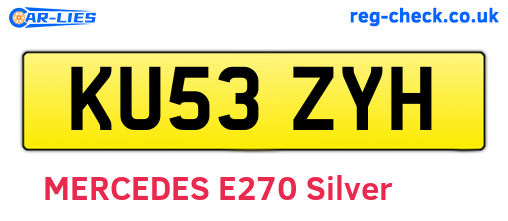 KU53ZYH are the vehicle registration plates.