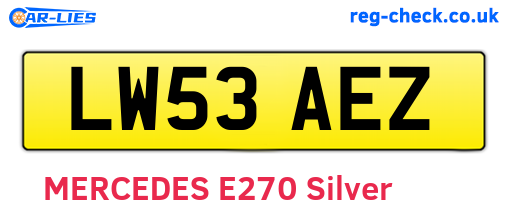 LW53AEZ are the vehicle registration plates.
