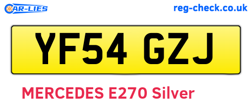 YF54GZJ are the vehicle registration plates.