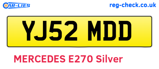 YJ52MDD are the vehicle registration plates.