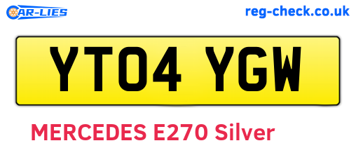 YT04YGW are the vehicle registration plates.