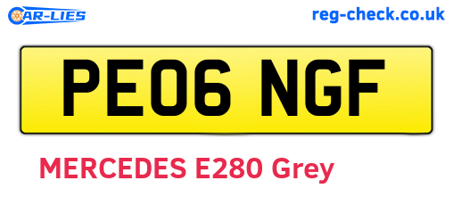PE06NGF are the vehicle registration plates.
