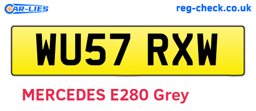 WU57RXW are the vehicle registration plates.