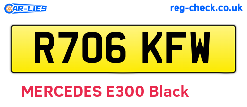 R706KFW are the vehicle registration plates.