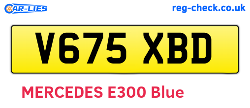 V675XBD are the vehicle registration plates.