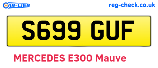 S699GUF are the vehicle registration plates.