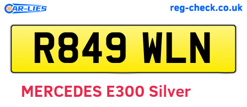 R849WLN are the vehicle registration plates.