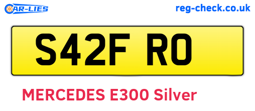 S42FRO are the vehicle registration plates.