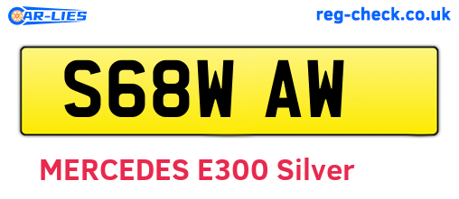 S68WAW are the vehicle registration plates.