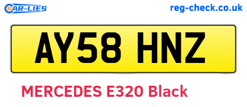 AY58HNZ are the vehicle registration plates.