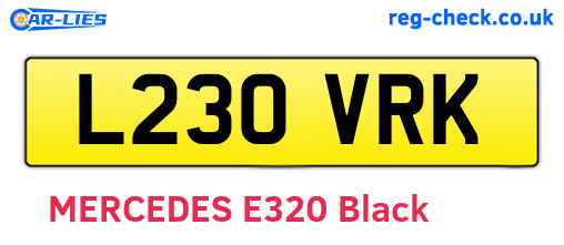 L230VRK are the vehicle registration plates.