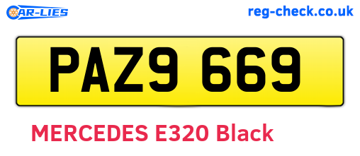 PAZ9669 are the vehicle registration plates.