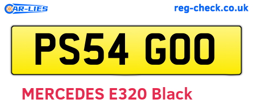 PS54GOO are the vehicle registration plates.