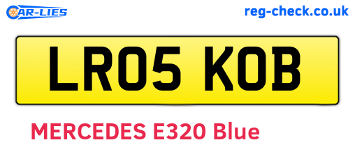 LR05KOB are the vehicle registration plates.