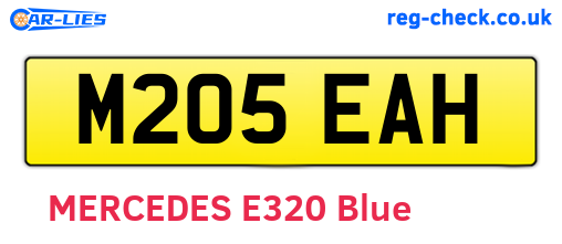 M205EAH are the vehicle registration plates.