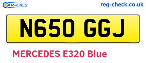N650GGJ are the vehicle registration plates.