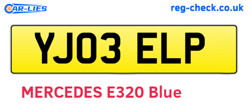 YJ03ELP are the vehicle registration plates.