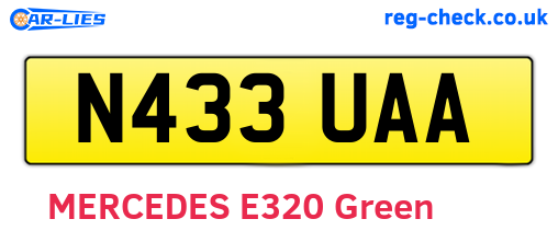 N433UAA are the vehicle registration plates.