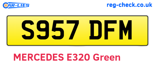 S957DFM are the vehicle registration plates.