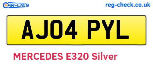 AJ04PYL are the vehicle registration plates.