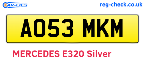 AO53MKM are the vehicle registration plates.