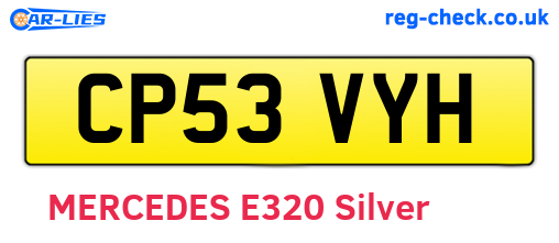 CP53VYH are the vehicle registration plates.