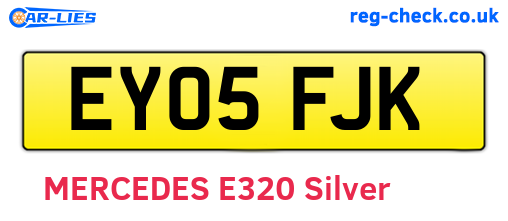 EY05FJK are the vehicle registration plates.