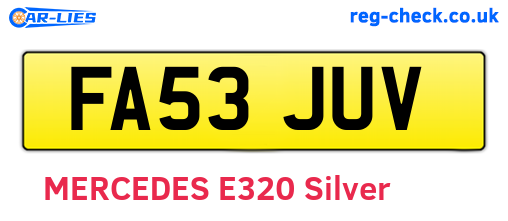FA53JUV are the vehicle registration plates.
