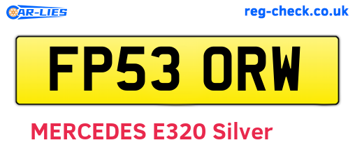 FP53ORW are the vehicle registration plates.
