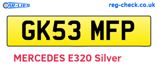 GK53MFP are the vehicle registration plates.