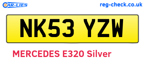 NK53YZW are the vehicle registration plates.