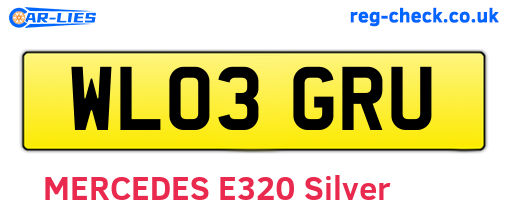 WL03GRU are the vehicle registration plates.