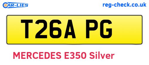 T26APG are the vehicle registration plates.