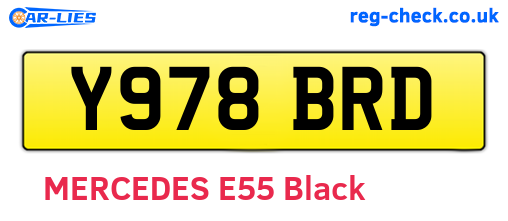 Y978BRD are the vehicle registration plates.