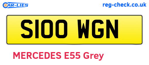 S100WGN are the vehicle registration plates.