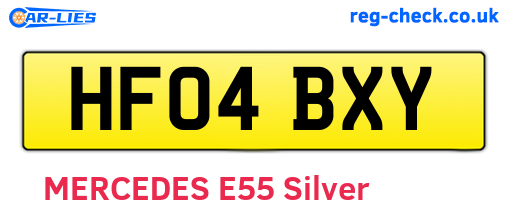 HF04BXY are the vehicle registration plates.