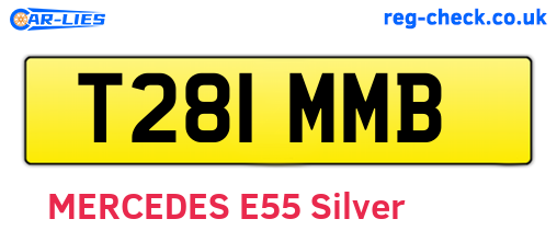 T281MMB are the vehicle registration plates.