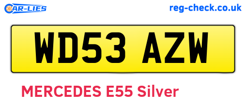 WD53AZW are the vehicle registration plates.