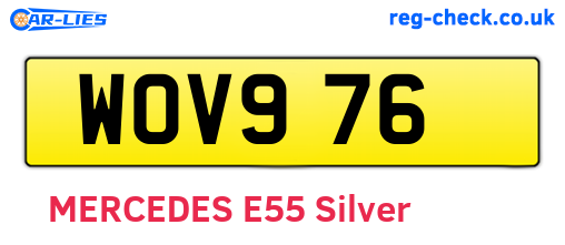 WOV976 are the vehicle registration plates.