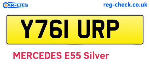 Y761URP are the vehicle registration plates.