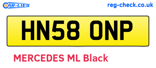 HN58ONP are the vehicle registration plates.