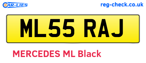 ML55RAJ are the vehicle registration plates.