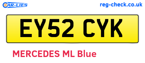 EY52CYK are the vehicle registration plates.