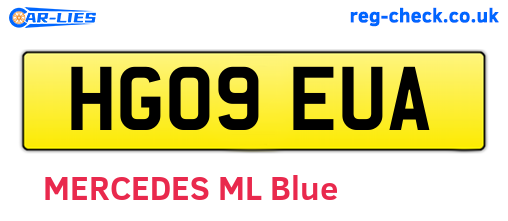 HG09EUA are the vehicle registration plates.