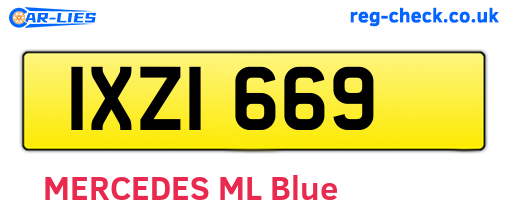 IXZ1669 are the vehicle registration plates.