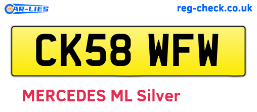 CK58WFW are the vehicle registration plates.