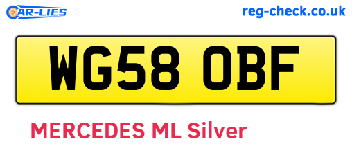 WG58OBF are the vehicle registration plates.