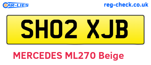 SH02XJB are the vehicle registration plates.