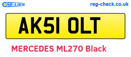 AK51OLT are the vehicle registration plates.